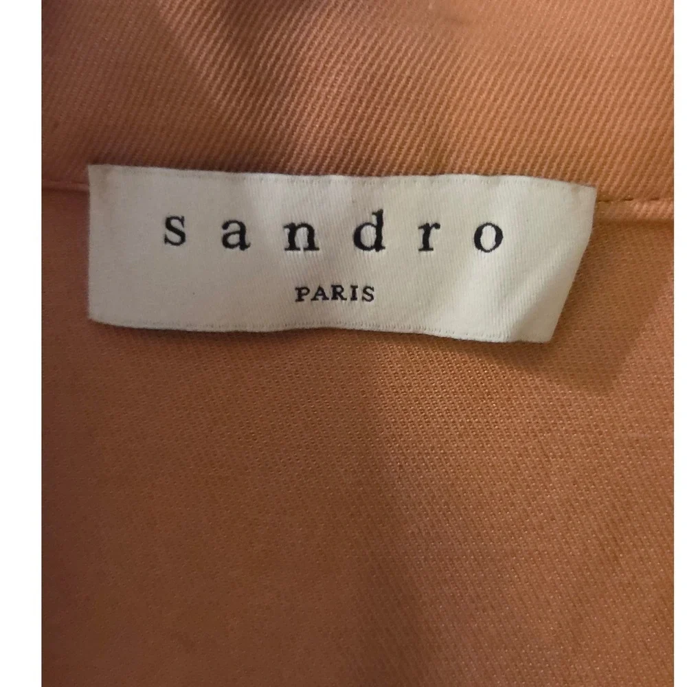 Sandro Amaria Cross-Over Neckline Dress, Camel, Caramel, Fall, Sz FR 36/US S - Picture 8 of 15